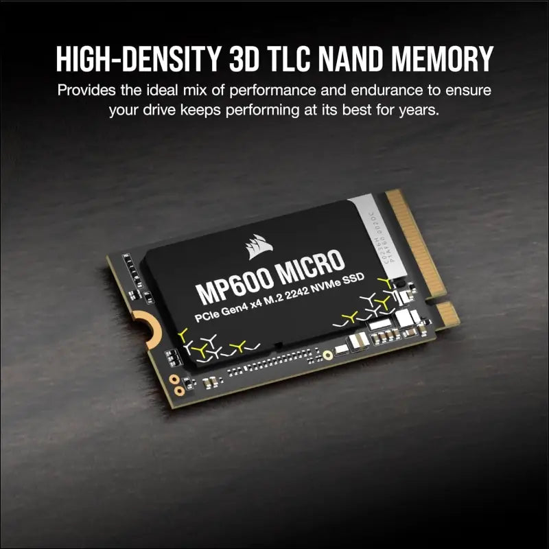CORSAIR MP600 Micro 2TB M.2 NVMe PCIe x4 Gen4 SSD – M.2 2242 – Up to 7,000MB/sec Sequential Read – High-Density 3D TLC NAND – Compatible with Lenovo Legion Go and Thin PCIe 4.0...