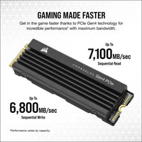 CORSAIR MP600 PRO LPX 2TB M.2 NVMe PCIe x4 Gen4 SSD - Optimised for PS5 (Up to 7,100MB/sec Sequential Read & 6,800MB/sec Sequential Write Speeds, High-Speed Interface, Compact...