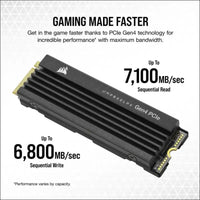 CORSAIR MP600 PRO LPX 2TB M.2 NVMe PCIe x4 Gen4 SSD - Optimised for PS5 (Up to 7,100MB/sec Sequential Read & 6,800MB/sec Sequential Write Speeds, High-Speed Interface, Compact...