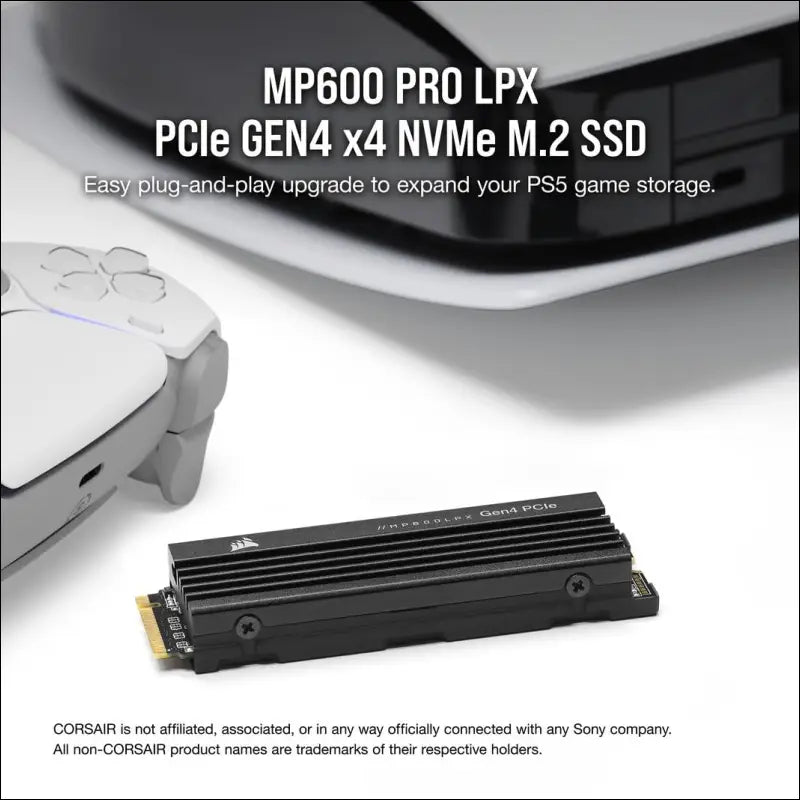 CORSAIR MP600 PRO LPX 2TB M.2 NVMe PCIe x4 Gen4 SSD - Optimised for PS5 (Up to 7,100MB/sec Sequential Read & 6,800MB/sec Sequential Write Speeds, High-Speed Interface, Compact...
