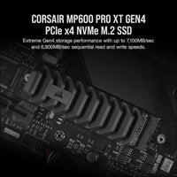 Corsair MP600 PRO XT 1TB Gen4 PCIe x4 NVMe M.2 SSD (Up to 7,100 MB/s Sequential Read and 5,800 MB/s Write Speeds, High-Density TLC NAND, Aluminum Heatspreader, M.2 2280...
