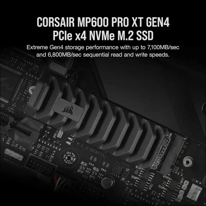 Corsair MP600 PRO XT 1TB Gen4 PCIe x4 NVMe M.2 SSD (Up to 7,100 MB/s Sequential Read and 5,800 MB/s Write Speeds, High-Density TLC NAND, Aluminum Heatspreader, M.2 2280...