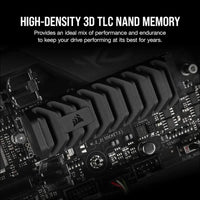 Corsair MP600 PRO XT 1TB Gen4 PCIe x4 NVMe M.2 SSD (Up to 7,100 MB/s Sequential Read and 5,800 MB/s Write Speeds, High-Density TLC NAND, Aluminum Heatspreader, M.2 2280...