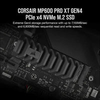 Corsair MP600 PRO XT 1TB Gen4 PCIe x4 NVMe M.2 SSD (Up to 7,100 MB/s Sequential Read and 5,800 MB/s Write Speeds, High-Density TLC NAND, Aluminum Heatspreader, M.2 2280...