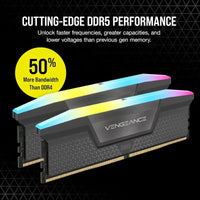 CORSAIR Vengeance RGB DDR5 32GB (2x16GB) DDR5 6000MHz CL30 AMD Expo Intel XMP iCUE Compatible Computer Memory â€“ Grey (CMH32GX5M2B6000Z30K)
