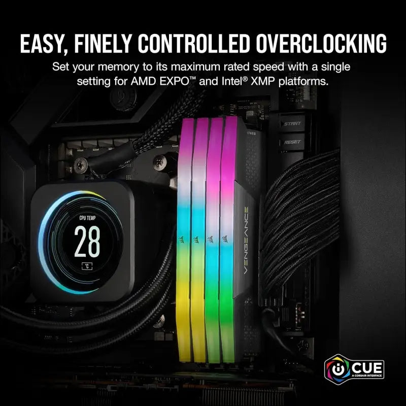 CORSAIR Vengeance RGB DDR5 32GB (2x16GB) DDR5 6000MHz CL30 AMD Expo Intel XMP iCUE Compatible Computer Memory â€“ Grey (CMH32GX5M2B6000Z30K)