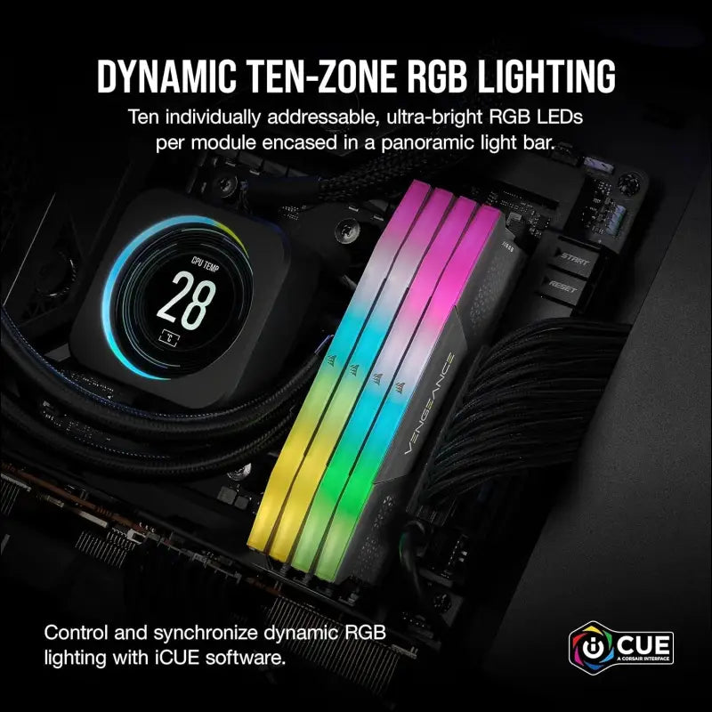 CORSAIR Vengeance RGB DDR5 32GB (2x16GB) DDR5 6000MHz CL30 AMD Expo Intel XMP iCUE Compatible Computer Memory â€“ Grey (CMH32GX5M2B6000Z30K)