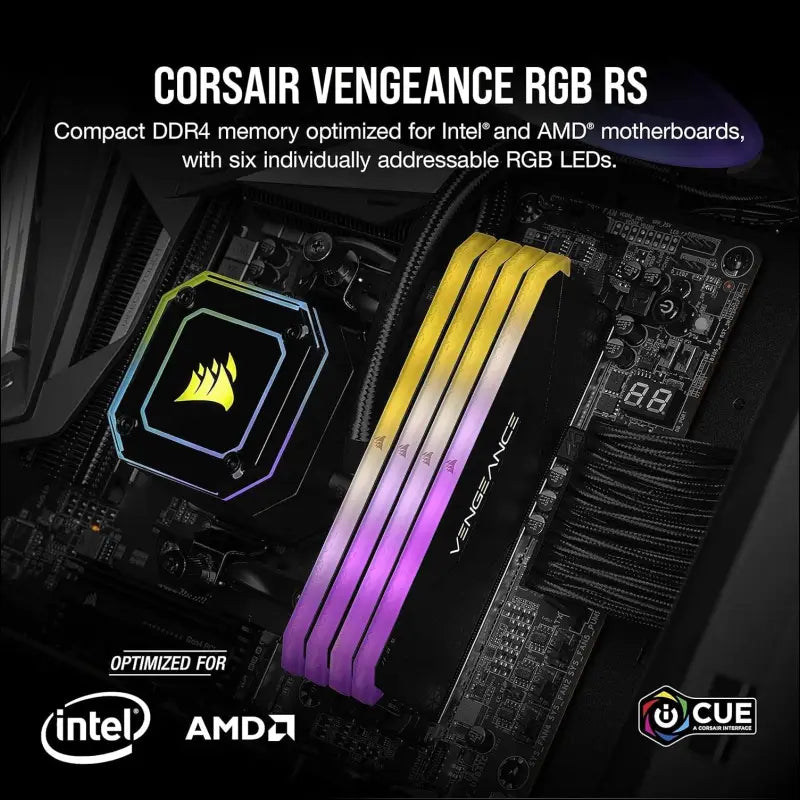 CORSAIR Vengeance RGB RS 64GB (2x32GB) DDR4 3200 (PC4-25600) C16 Desktop Memory