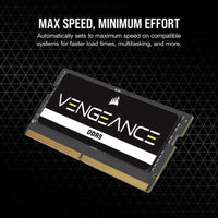 CORSAIR Vengeance SODIMM DDR5 RAM 32GB (1x32GB) 5600MHz CL48 Intel XMP iCUE Compatible Computer Memory - Black (CMSX32GX5M1A5600C48)