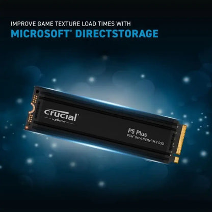 CRUCIAL 2TB PCIe Gen4 NVMe M.2 SSD, CRUCIAL P5 PLUS WITH HEATSINK ,CT2000P5PSSD5