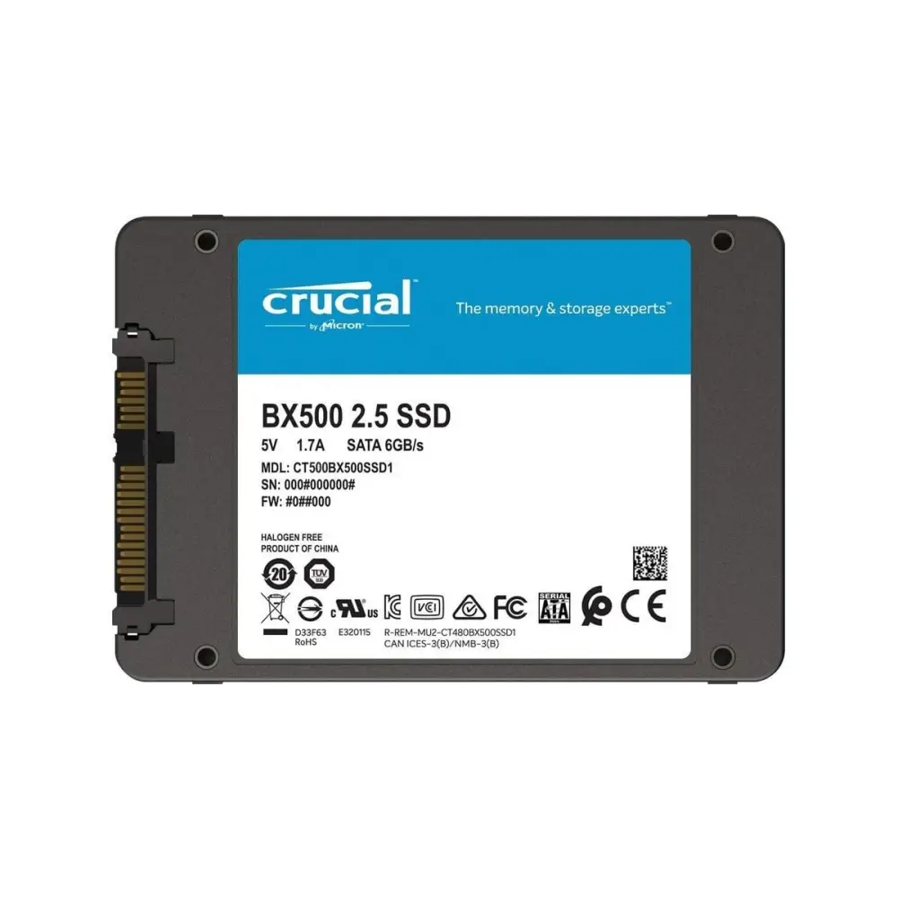 Crucial BX500 3D NAND SATA 2.5-inch SSD Drive, 500GB