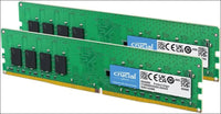 Crucial DDR4 3200MHz CL22 Desktop Memory, 32GB(2x16GB)