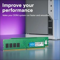 Crucial DDR4 3200MHz UDIMM CL22 Desktop Memory, 16GB(2x8GB)