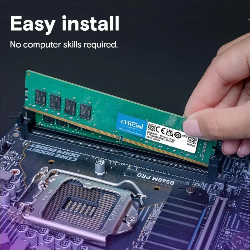 Crucial DDR4 3200MHz UDIMM CL22 Desktop Memory, 16GB(2x8GB)
