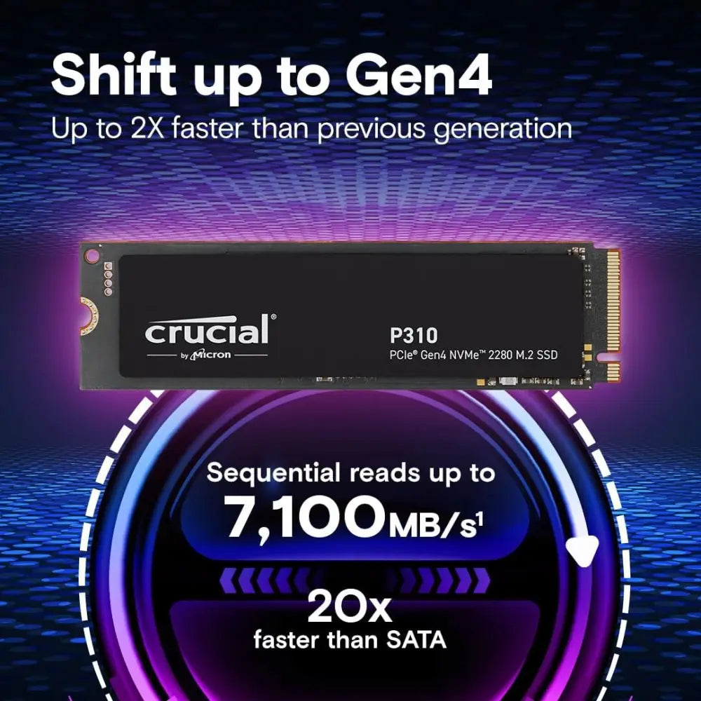 Crucial P310 2280 PCIe Gen4 3D NAND NVMe M.2 Internal Solid State Drive, 2TB