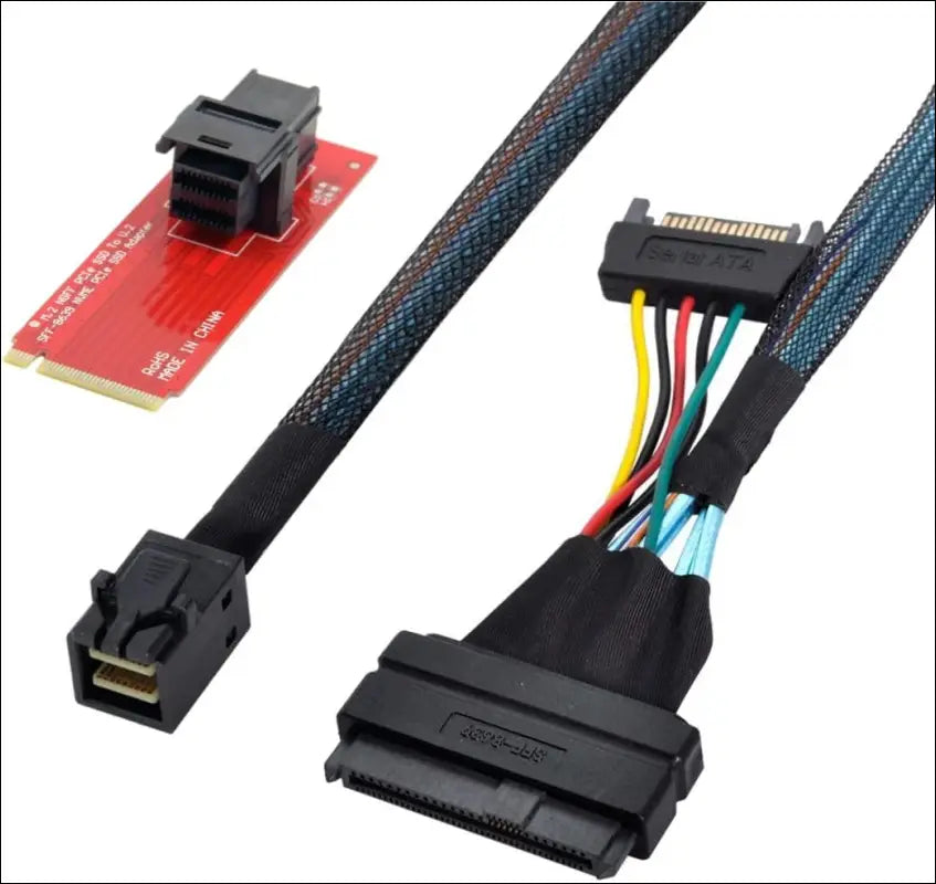 CY M.2 to U.2 U2 Kit SFF-8639 NVME PCIe SSD Adapter & Cable for Mainboard Intel SSD 750 1.6 Feet Black 8643-8639 Cable