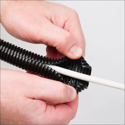 D-Line Cable Tidy Tube | Cable Management Sleeve | Cable Organiser to Manage Cables from TVs, PCs & Games Consoles | 1.1 Meter Length x 25mm Outer Diameter – Black