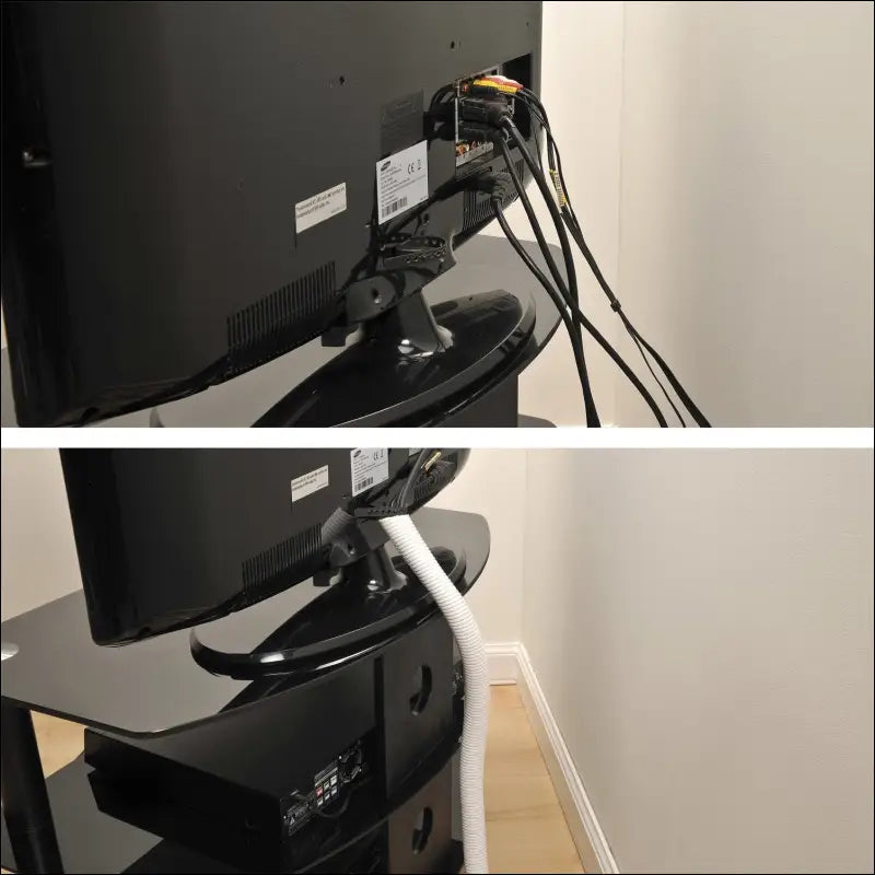 D-Line Cable Tidy Tube | Cable Management Sleeve | Cable Organiser to Manage Cables from TVs, PCs & Games Consoles | 1.1 Meter Length x 25mm Outer Diameter – Black