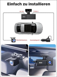 Dash Cam Car, 4K + 1080P Dash Cam Car Front Rear, WiFi Dash Cam with 64GB SD Card, Dual Car Camera with Night Vision, 170° Wide Angle WDR, G-Sensor, Loop Recording, App Control,...