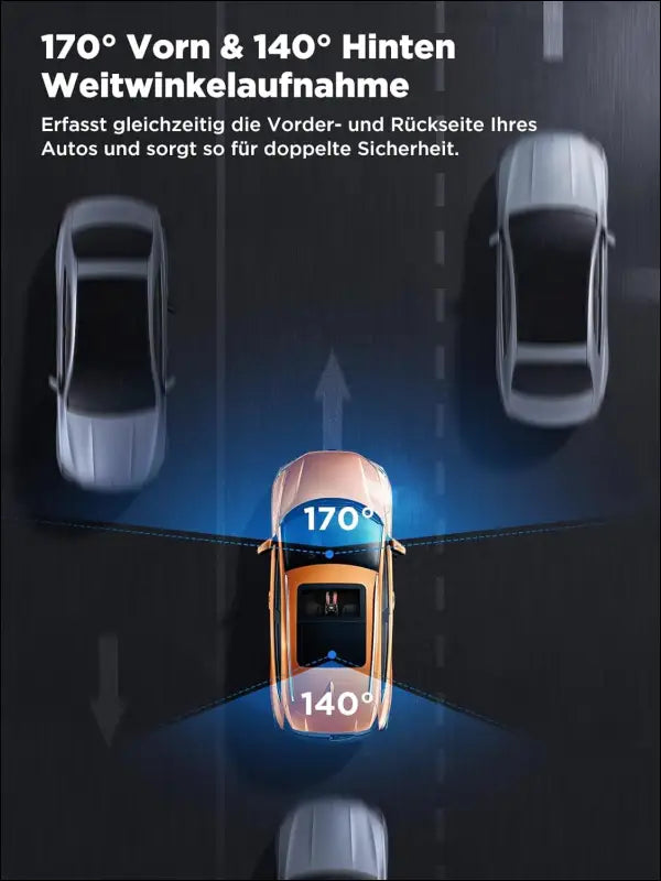 Dash Cam Car, 4K + 1080P Dash Cam Car Front Rear, WiFi Dash Cam with 64GB SD Card, Dual Car Camera with Night Vision, 170° Wide Angle WDR, G-Sensor, Loop Recording, App Control,...