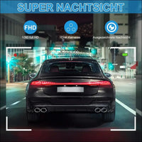 Dash Cam Car Front Rear and Indoor 1080P Full HD with 64GB SD Card, Car Camera with Parking Monitoring, Motion Detection, Infrared Night Vision, Loop Recording, WDR, Wide Angle...