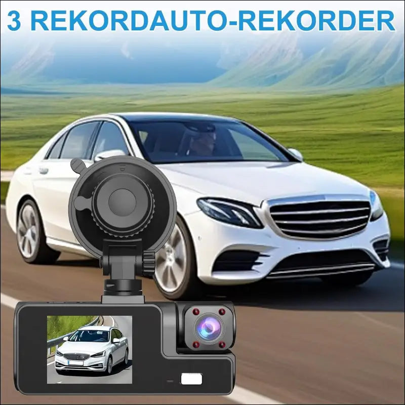 Dash Cam Car Front Rear and Indoor 1080P Full HD with 64GB SD Card, Car Camera with Parking Monitoring, Motion Detection, Infrared Night Vision, Loop Recording, WDR, Wide Angle...