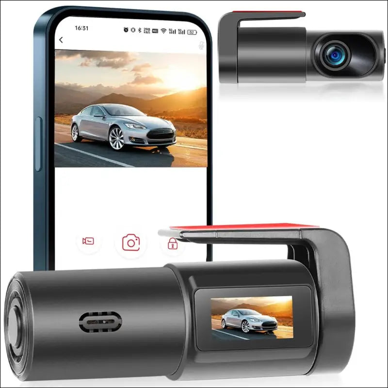 Dash Cam Car Front Rear WiFi, 1080P Full HD Dashcam Car Camera, Mini Front Dash Camera for Cars, Car Camera Dash with Night Vision, App Control, Parking Monitoring, Loop Recording