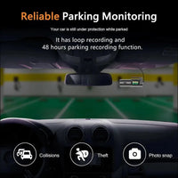 Dash Cam Car Front Rear WiFi, 1080P Full HD Dashcam Car Camera, Mini Front Dash Camera for Cars, Car Camera Dash with Night Vision, App Control, Parking Monitoring, Loop Recording