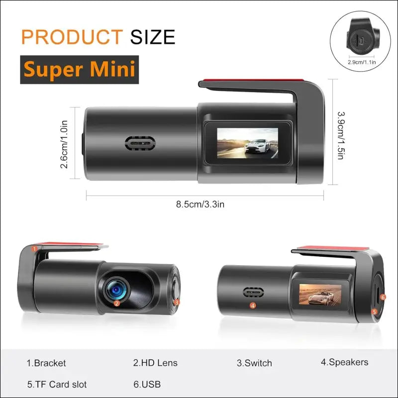 Dash Cam Car Front Rear WiFi, 1080P Full HD Dashcam Car Camera, Mini Front Dash Camera for Cars, Car Camera Dash with Night Vision, App Control, Parking Monitoring, Loop Recording