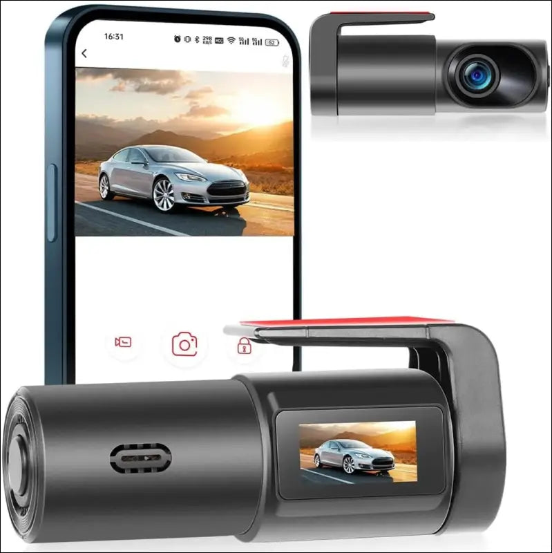 Dash Cam Car Front Rear WiFi, 1080P Full HD Dashcam Car Camera, Mini Front Dash Camera for Cars, Car Camera Dash with Night Vision, App Control, Parking Monitoring, Loop Recording