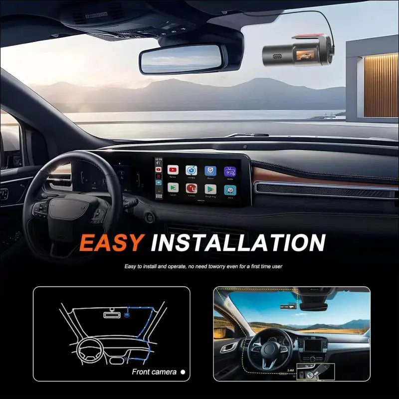 Dash Cam Car Front Rear WiFi, 1080P Full HD Dashcam Car Camera, Mini Front Dash Camera for Cars, Car Camera Dash with Night Vision, App Control, Parking Monitoring, Loop Recording