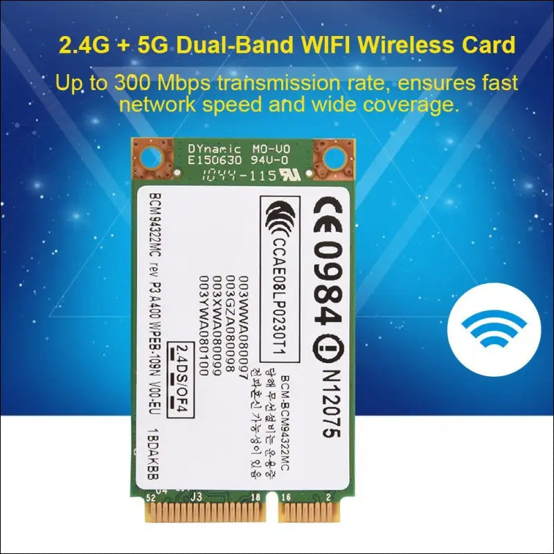 Denash PCI-E WiFi Card 2.4G+5G Dual Band PCI-E WiFi Card for HP/MAC/Dell/Acer, 300Mbps High Transfer Rate