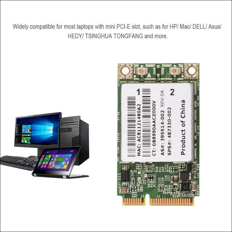 Denash PCI-E WiFi Card 2.4G+5G Dual Band PCI-E WiFi Card for HP/MAC/Dell/Acer, 300Mbps High Transfer Rate