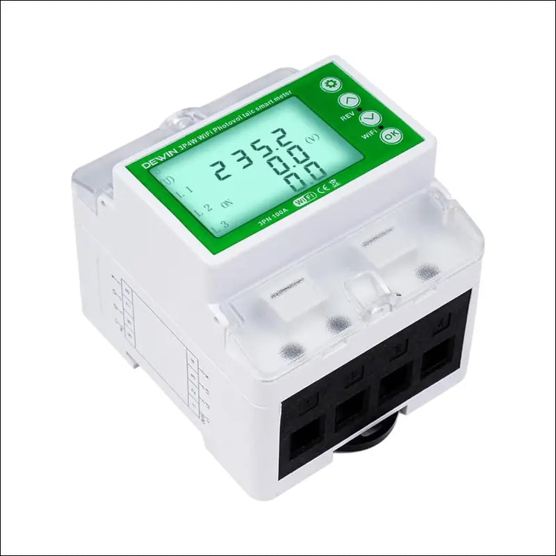 DEWIN Electricity Meter, 3 Phases, Three-Phase Meter, DIN Rail Tuya WiFi Photovoltaic Meter, 3 Phase Recloser Switch, Intelligent Reclosing Protector, 100 A