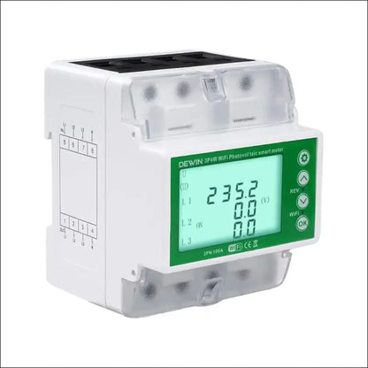 DEWIN Electricity Meter, 3 Phases, Three-Phase Meter, DIN Rail Tuya WiFi Photovoltaic Meter, 3 Phase Recloser Switch, Intelligent Reclosing Protector, 100 A