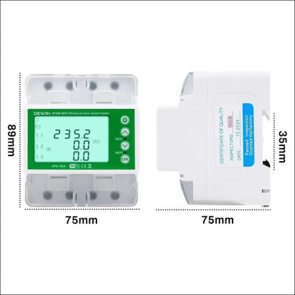 DEWIN Electricity Meter, 3 Phases, Three-Phase Meter, DIN Rail Tuya WiFi Photovoltaic Meter, 3 Phase Recloser Switch, Intelligent Reclosing Protector, 100 A