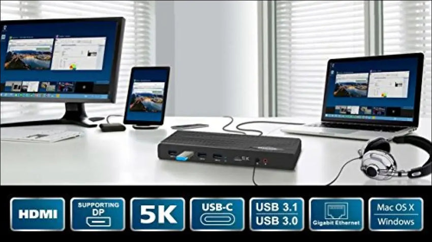 Diamond Multimedia (DS6950) Ultra Dock 5K/4K USB Type-C Type-A Docking Station and Compatible with Thunderbolt 3
