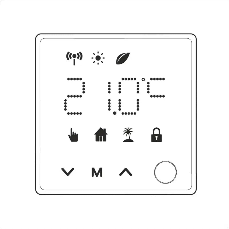 Digital Thermostat for Heating - Room Thermostat Smart WiFi Tuya App & Voice Control, Heating & Cooling Function, 8 Programmes, Compatible with Alexa & Google Assistant