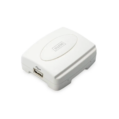 DIGITUS Fast Ethernet Print Server with Parallel Port, 1x RJ45, 1x DB-36-pin Male, Printer Server, DHCP Capable, TCP/IP, Easy Installation, Includes Power Supply, White