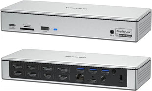 Displaylink Docking Station 4 Monitors (5K/4K@60Hz), Quad Displays for M1/M2/M3 Mac, Windows with PD 100W, 4X HDMI, 4X DP, 2.5G Ethernet,