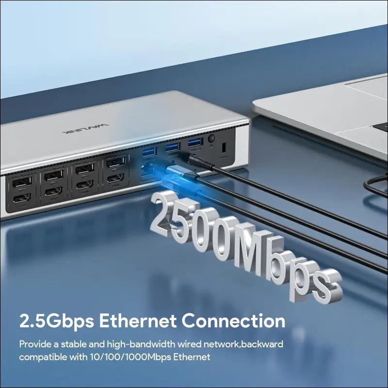 Displaylink Docking Station 4 Monitors (5K/4K@60Hz), Quad Displays for M1/M2/M3 Mac, Windows with PD 100W, 4X HDMI, 4X DP, 2.5G Ethernet, USB-A/USB-C, SD/TF 4.0, Audio.