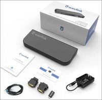 DisplayLink Universal Laptop Docking Station, USB 3.0/C Dual Video Monitor Supports HDMI/DVI/VGA to 2048 × 1152, Gigabit Ethernet, Audio Output/Inpu to 6 USB Ports for Laptop/Ultrabook/PCs