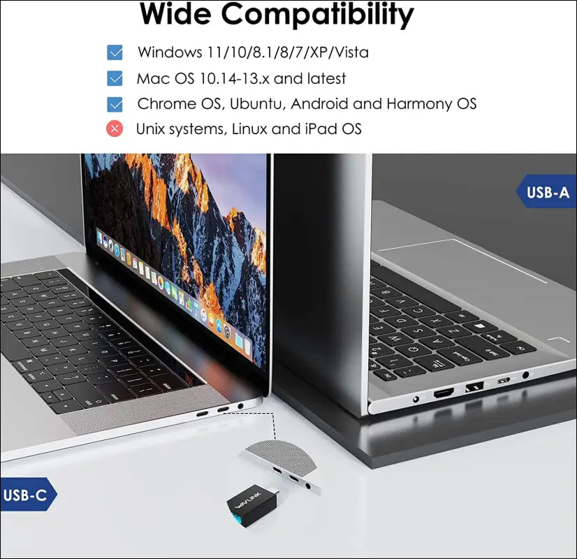 DisplayLink Universal Laptop Docking Station, USB 3.0/C Dual Video Monitor Supports HDMI/DVI/VGA to 2048 × 1152, Gigabit Ethernet, Audio Output/Inpu to 6 USB Ports for Laptop/Ultrabook/PCs