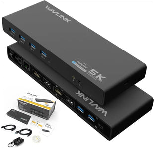 DisplayLink Universal Laptop Docking Station with Single 5K/ Dual 4K Video Outputs,Support for Specific Windows,XP and Mac OS(2 DP,2 HDMI,LAN,Audio,6