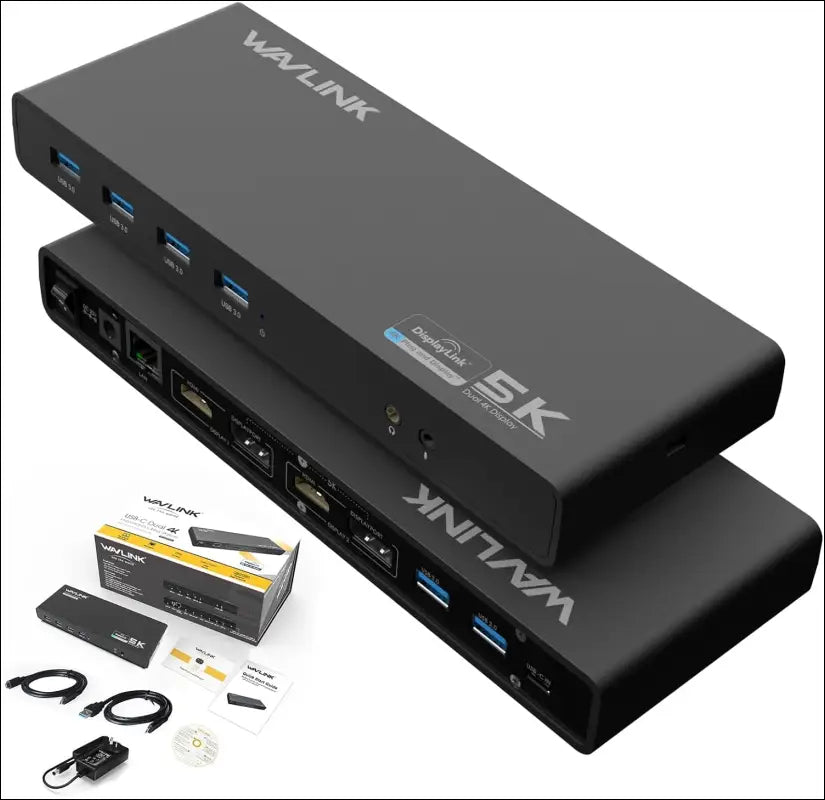 DisplayLink Universal Laptop Docking Station with Single 5K/ Dual 4K Video Outputs,Support for Specific Windows,XP and Mac OS(2 DP,2 HDMI,LAN,Audio,6 USB 3.0 Port)-Not Support Charging PC