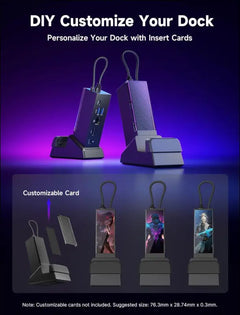 Docking Station for ROG Ally X/ROG Ally/Steam Deck/Legion Go, 6-in-1 ROG Ally X Dock with HDMI 4K@120Hz, Gigabit Ethernet, Dual USB-A 3.2 Gen 1, USB-C 3.2 Gen 1 and PD 100W Charging - HB0609