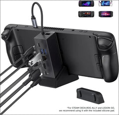 Docking Station for ROG Ally X/ROG Ally/Steam Deck/Legion Go, 6-in-1 ROG Ally X Dock with HDMI 4K@120Hz, Gigabit Ethernet, Dual USB-A 3.2 Gen 1, USB-C 3.2 Gen 1 and PD 100W Charging - HB0609