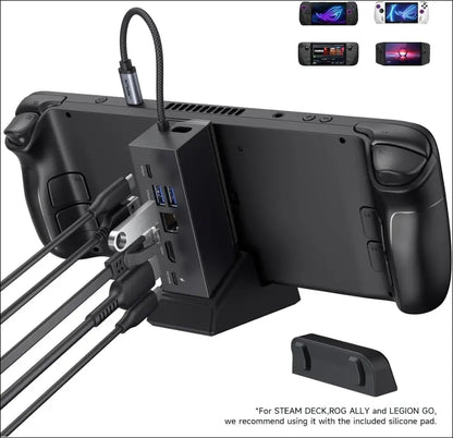 Docking Station for ROG Ally X/ROG Ally/Steam Deck/Legion Go, 6-in-1 ROG Ally X Dock with HDMI 4K@120Hz, Gigabit Ethernet, Dual USB-A 3.2 Gen 1, USB-C 3.2 Gen 1 and PD 100W Charging - HB0609