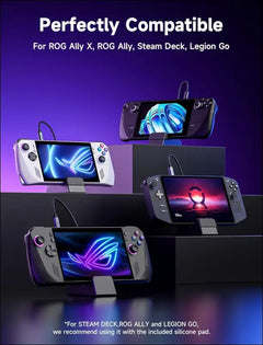 Docking Station for ROG Ally X/ROG Ally/Steam Deck/Legion Go, 6-in-1 ROG Ally X Dock with HDMI 4K@120Hz, Gigabit Ethernet, Dual USB-A 3.2 Gen 1, USB-C 3.2 Gen 1 and PD 100W Charging - HB0609