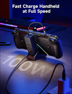 Docking Station for ROG Ally X/ROG Ally/Steam Deck/Legion Go, 6-in-1 ROG Ally X Dock with HDMI 4K@120Hz, Gigabit Ethernet, Dual USB-A 3.2 Gen 1, USB-C 3.2 Gen 1 and PD 100W Charging - HB0609